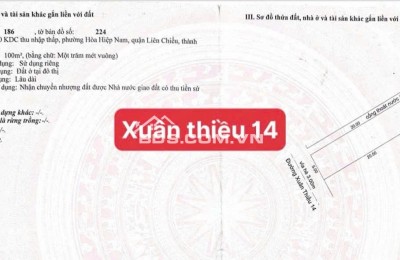 Bán đất đường Xuân Thiều 14 - gần biển - DT 100m2